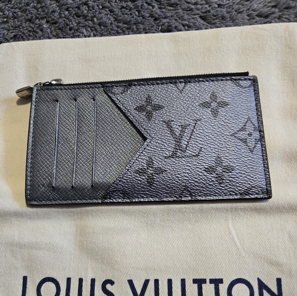 110% Authentic Louis Vuitton Taigarama Coin Card Holder Wallet Gray - Picture 11 of 12